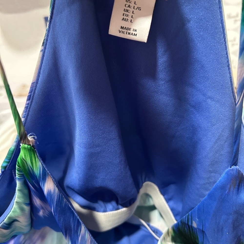 Nicole Miller Vibrant Blue and Green Maxi Skirt - Picture 6 of 7